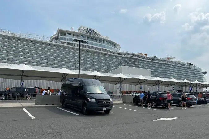 Sprinter van at a cruise terminal for group ground transportation