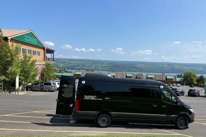 Sprinter van on a group trip to a New York winery